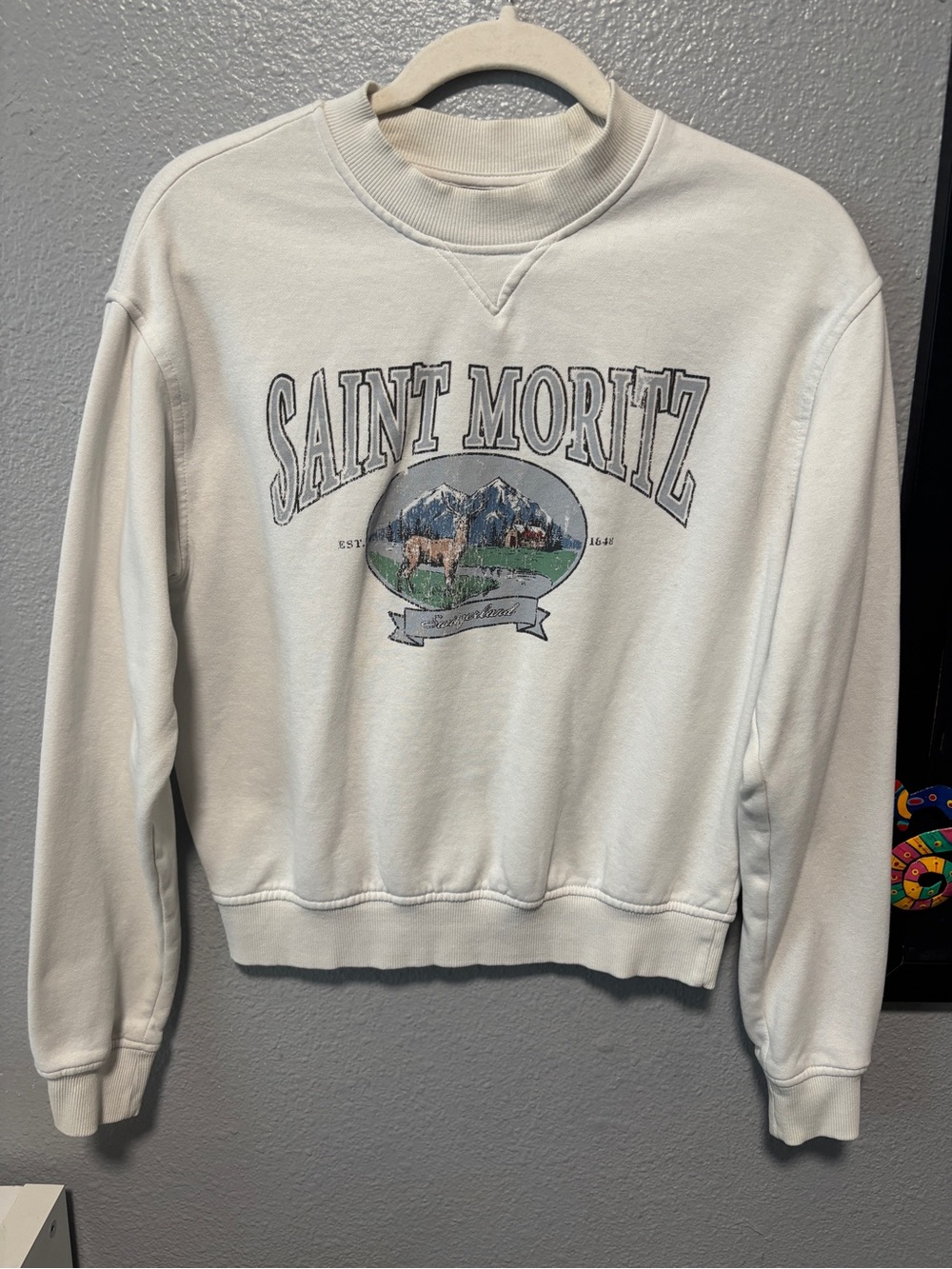 Divided Cream Graphic Crewneck Sweatshirt